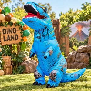 DISFRAZ INFLABLE DINOSAURIO AZUL ADULTO 1,60 MT X 1,90 MT